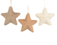 Kerstornament Ster Kunstbont 20cm Assorti 1st