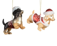 Kerstornament Teckel Assorti 1st