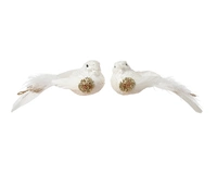 Kerstornament Vogel Clip Glitter Wings Wit 2st