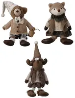 Kerstpop Dier Zittend 53cm Assorti 1st