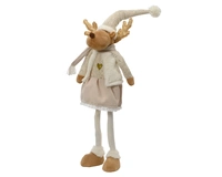 Kerstpop Rendier Staand Beige 78cm