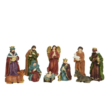 Kerststalfiguren Mat 10-delig