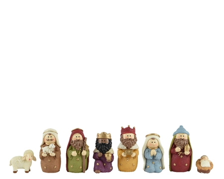 Kerststalfiguren Polystone 9,5cm 8-delig