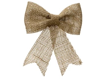 Kerststrik Jute 17cm Bruin 2st