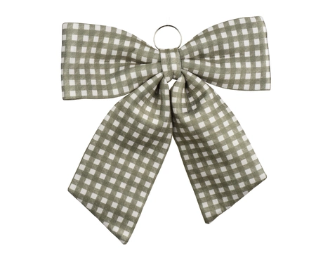 Kerststrik Ruit Polyester Wit 52cm 1st