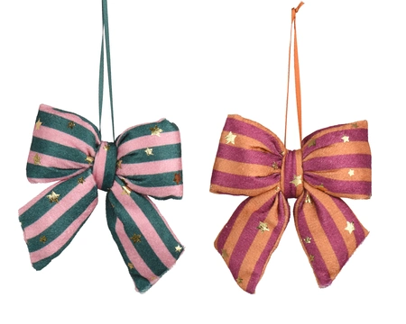 Kerststrik Stripes 12cm Assorti 1st