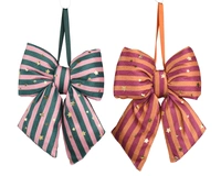 Kerststrik Stripes 19cm Assorti 1st