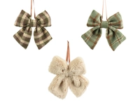 Kerststrik Tartan Polyester 17cm Assorti 1st
