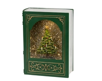 Kersttafereel Boek met LED en Beweging Groen 23,5cm