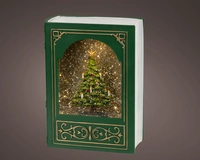 Kersttafereel Boek met LED en Beweging Groen 23,5cm