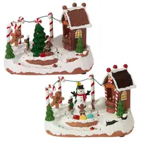 Kersttafereel Gingerbread Shop met LED en Beweging Assorti 1st