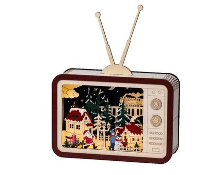 Lumineo Kersttafereel in Vintage TV met LED