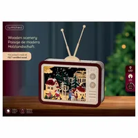 Kersttafereel in Vintage TV met LED