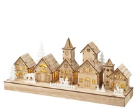 Lumineo Kersttafereel Kerkstraat Hout met LED