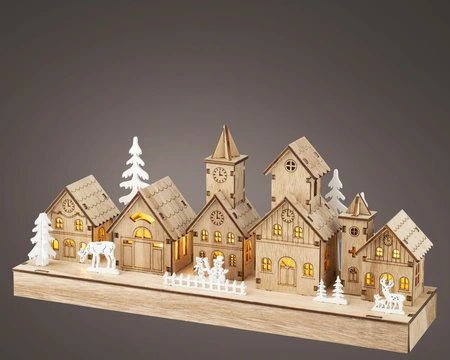 Kersttafereel Kerkstraat Hout met LED