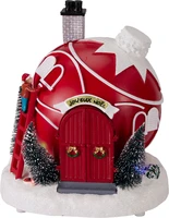 Kersttafereel Kerstbal Huisje met LED en Beweging Assorti 1st