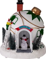 Kersttafereel Kerstbal Huisje met LED en Beweging Assorti 1st
