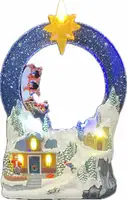 Kersttafereel Kerstdorp met Slee met LED en Beweging