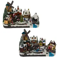 Kersttafereel Molen met LED en Beweging Assorti 1st