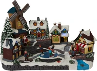 Kersttafereel Molen met LED en Beweging Assorti 1st