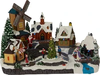 Kersttafereel Molen met LED en Beweging Assorti 1st