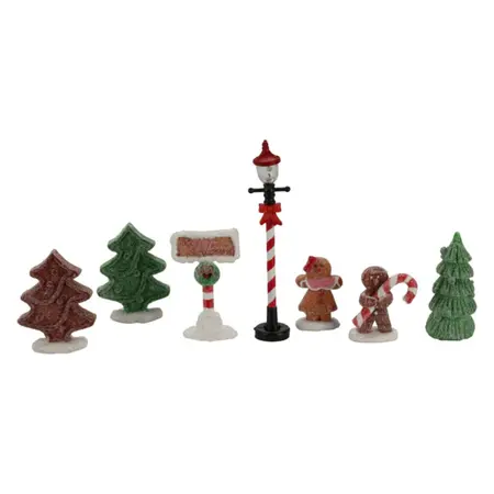 Kersttafereel Snoephuis met LED Set 8-delig