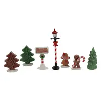 Kersttafereel Snoephuis met LED Set 8-delig