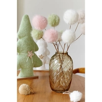 Kersttak Bollen Kunstbont Zacht Roze 70cm