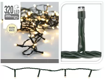 Kerstverlichting 320 LED 24m Groen Snoer