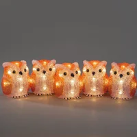 Kerstverlichting 5 Uilen Acryl 40 LED 10cm