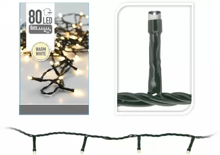 Kerstlampjes 80 LED 6m Groen Snoer