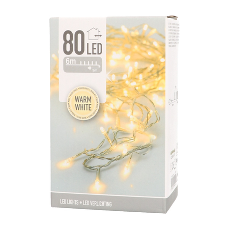 Kerstverlichting 80 LED 6m WW