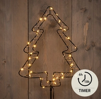 Kerstverlichting Kerstboom Metaal Zwart 40 LED 24cm