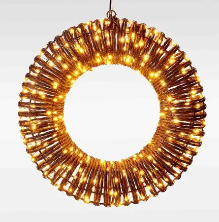 Kerstverlichting Kerstkrans Rotan 400 LED Ø38cm