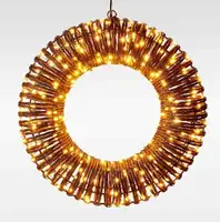 Kerstverlichting Kerstkrans Rotan 400 LED Ø38cm