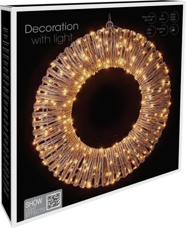 Kerstverlichting Kerstkrans Rotan 500 LED Ø50cm