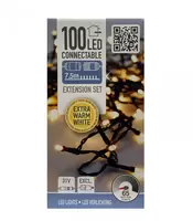 Koppelbare Kerstverlichting Uitbreidingsset 100 LED 7,5m