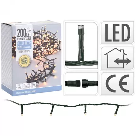 Koppelbare kerstverlichting Uitbreidingsset 200 LED 6m