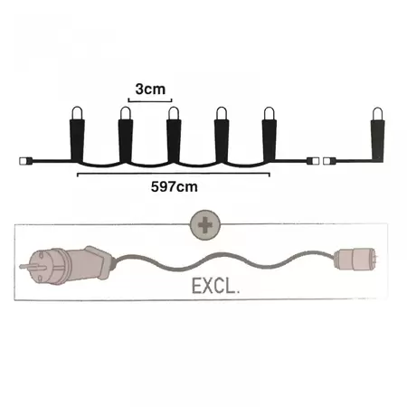 Koppelbare kerstverlichting Uitbreidingsset 200 LED 6m
