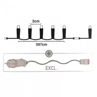 Koppelbare kerstverlichting Uitbreidingsset 200 LED 6m