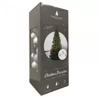 Kerstverlichting met Kerstballen Frosty Silver 14m