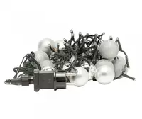 Kerstverlichting met Kerstballen Frosty Silver 14m