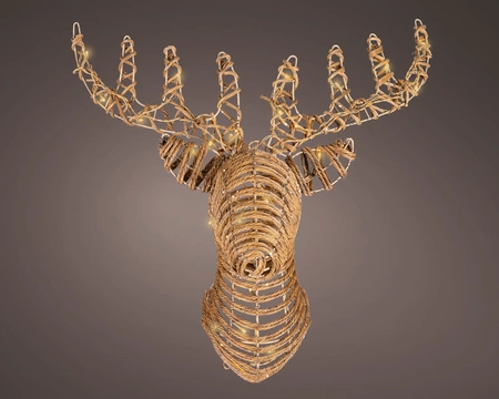 Kerstverlichting Rendierkop Wicker 48 LED 66cm