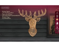Kerstverlichting Rendierkop Wicker 48 LED 66cm