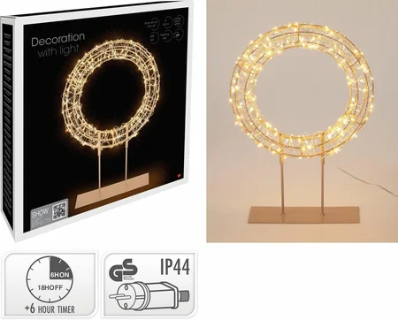 Kerstverlichting Ring op Voet 200 LED 42cm