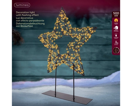Kerstverlichting Ster op voet 500 LED 47cm