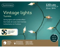 Kerstverlichting Vintage 120 LED 12m Multi Bruin