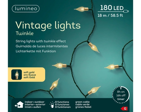 Kerstverlichting Vintage 180 LED 18m Groen SG