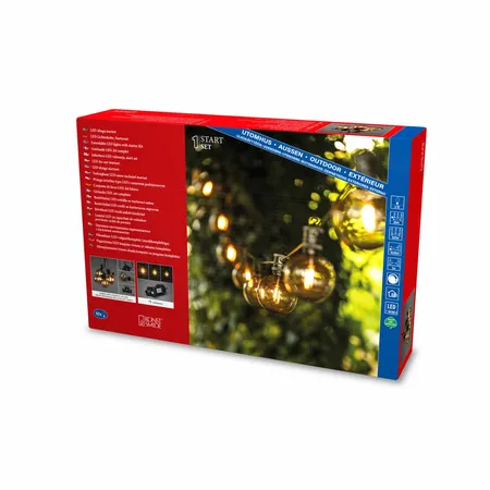 Konstsmide Partylights Globe Smoke Startset 10 LED 9,15m