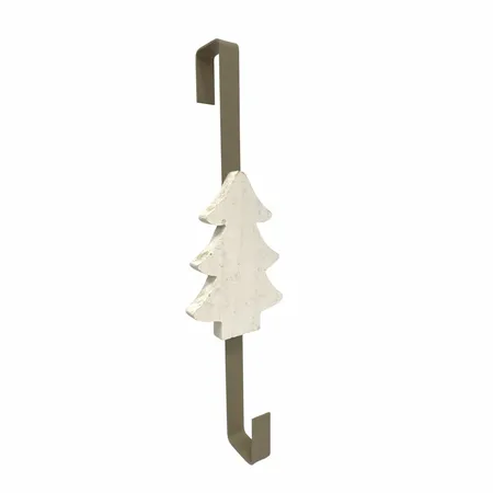 Kranshanger Kerstboom Metaal Taupe en Wit 38cm